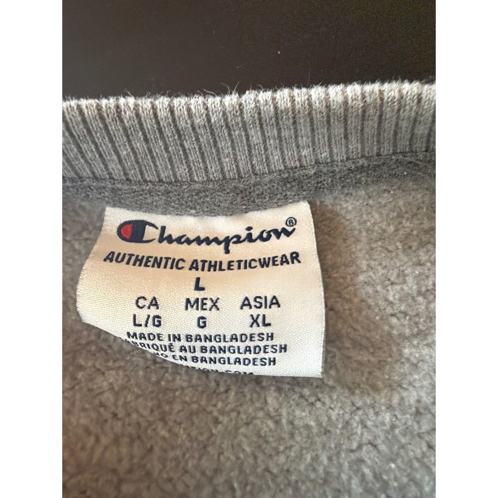 Champion Sweatshirt Gray Indiana Hoosiers Crewneck Raglan Fleece Pullover Large - Picture 3 of 5